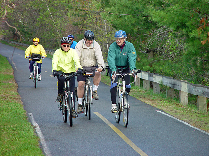 Picture of bikers on rail trail.